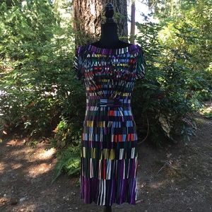 *SOLD* BCBGMaxAzria Boat-Neck Shirred Dress - Ink